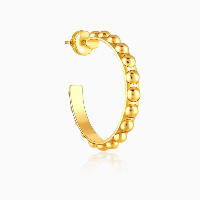 Golden Beaded Hoop Earrings