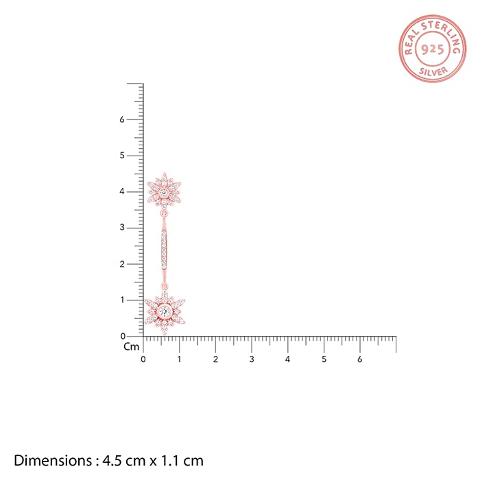 Rose Gold Star Dangle Earrings