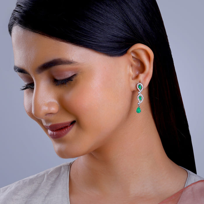 Silver Mango Leaf Earrings