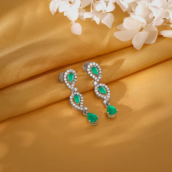 Silver Mango Leaf Earrings
