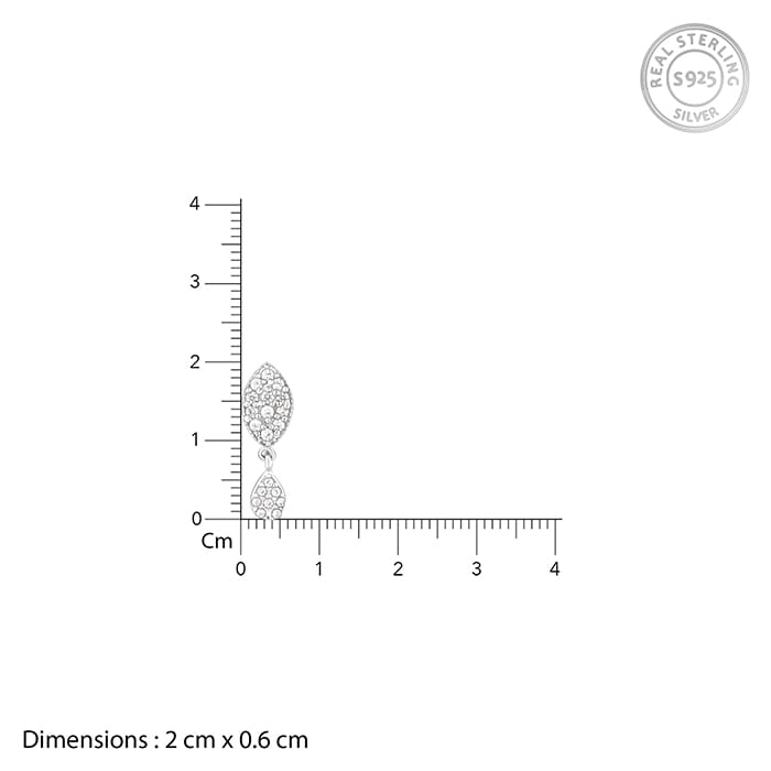 Silver Zircon Tear Drop Earrings