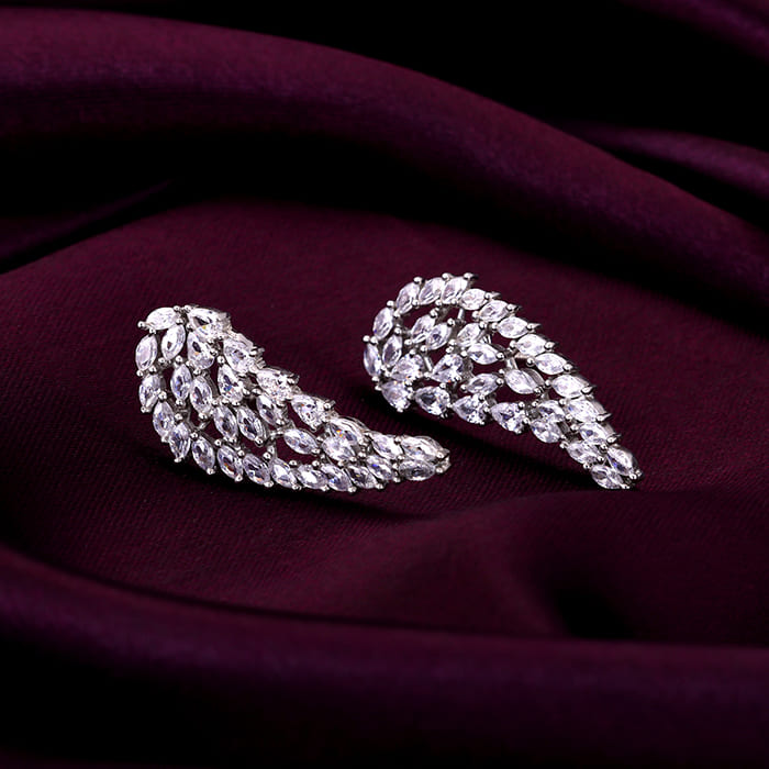 Anushka Sharma Silver Spread Wings Earrings