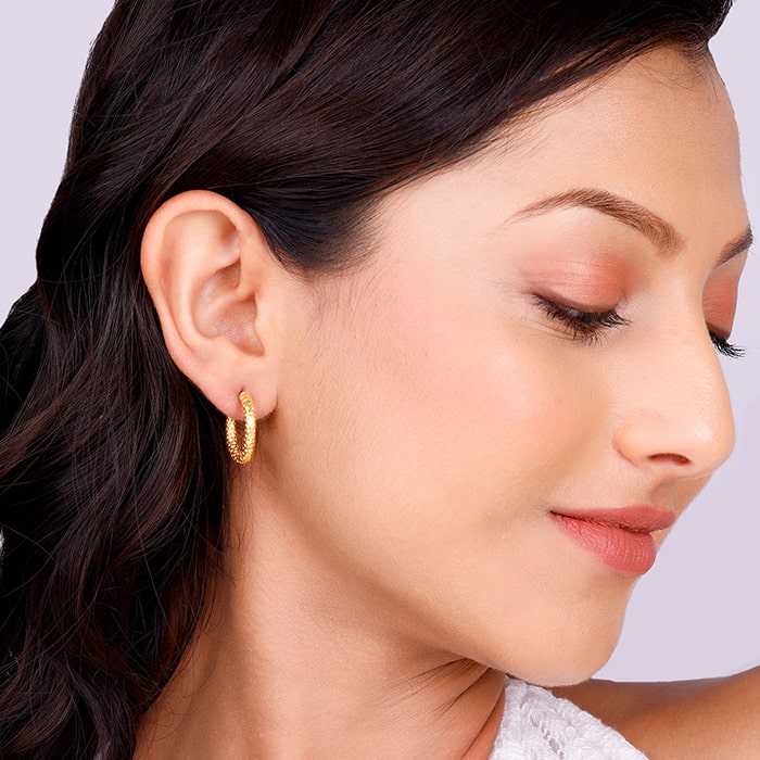 Golden Gleaming Sunlight Hoop Earrings
