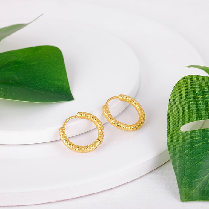 Golden Gleaming Sunlight Hoop Earrings