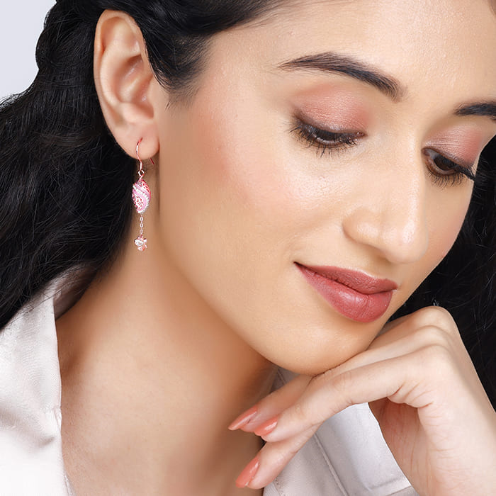 Rose Gold Winged Beauty Earrings