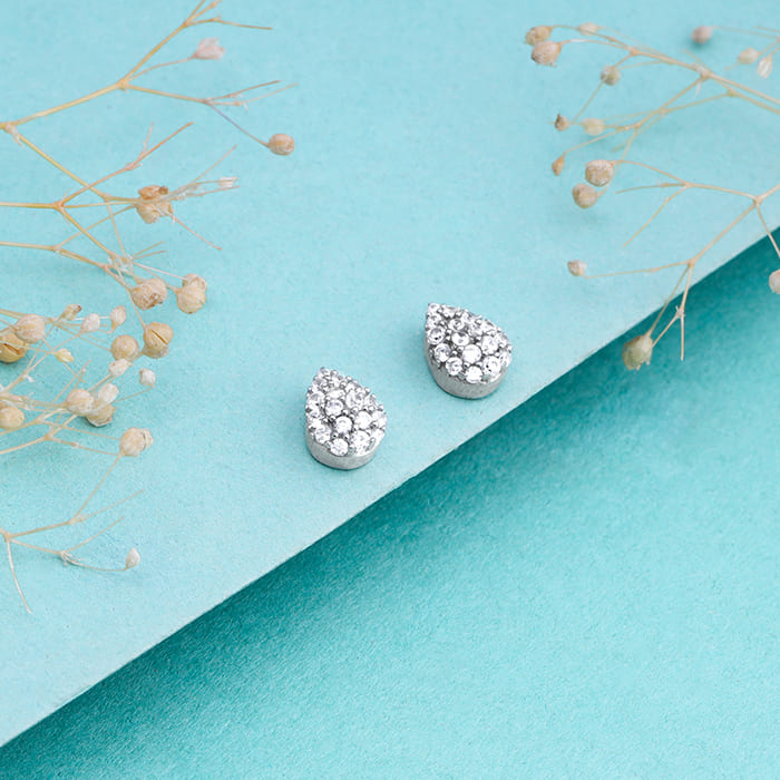 Silver Graceful Pear Earrings