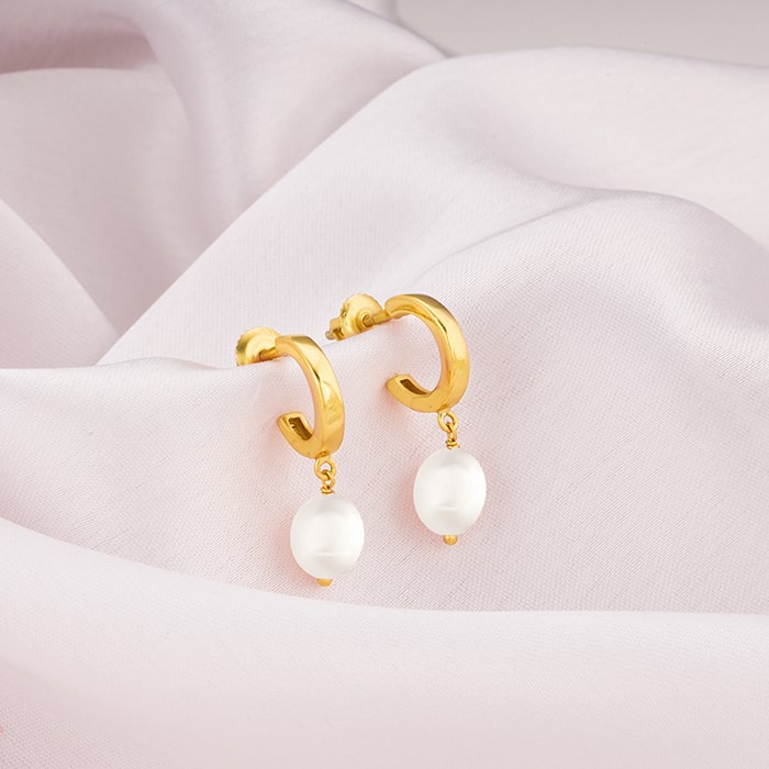 Golden Ocean's Luster Hoop Earrings