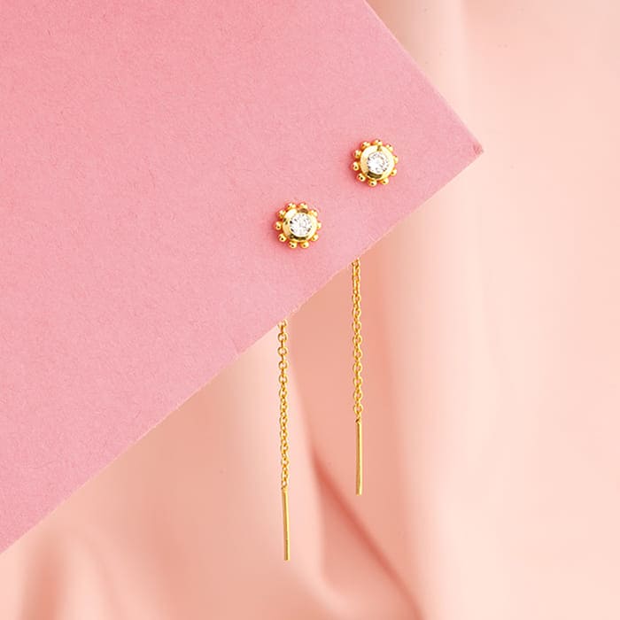 Golden Bling Sui Dhaga Earrings