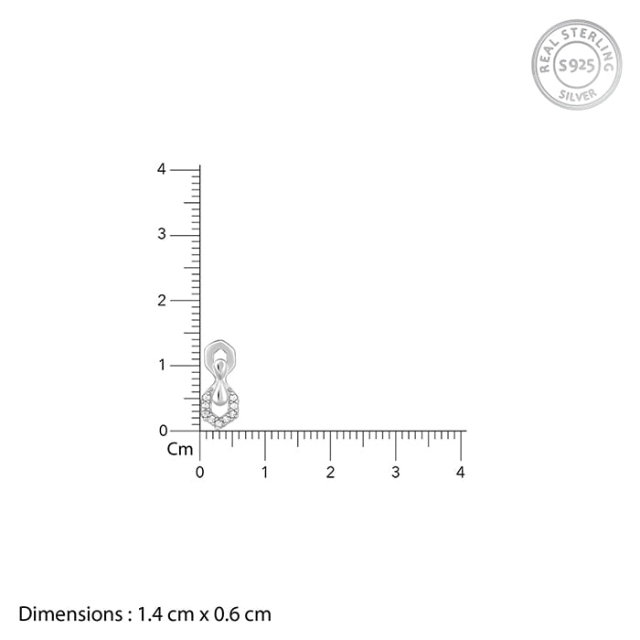 Silver Glittering Hexagon Earrings