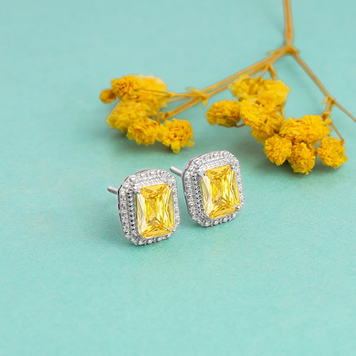Silver Citrus Zest Sparkler Earrings