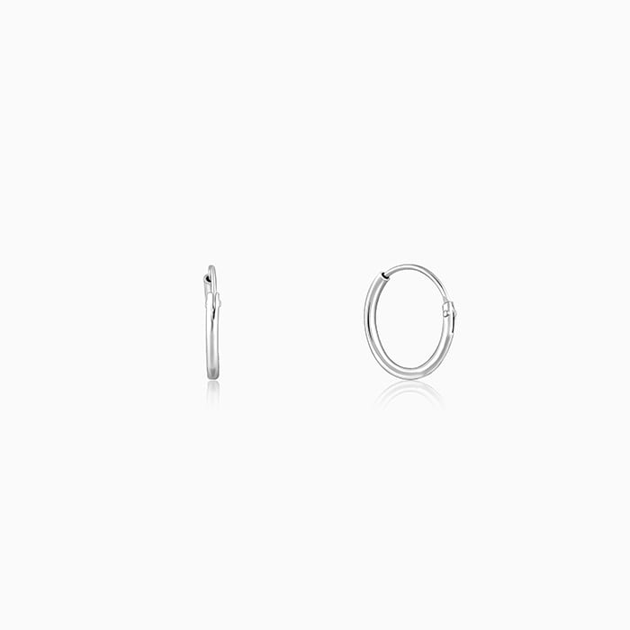 Silver Rosy Bird Kids Hoop Earrings (4-12 yrs)