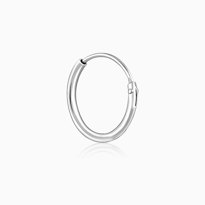 Silver Rosy Bird Kids Hoop Earrings (4-12 yrs)