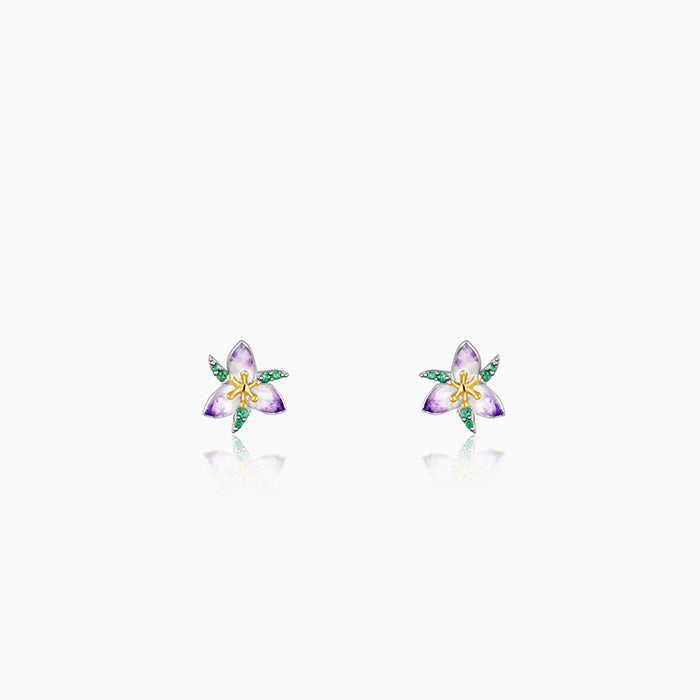 Silver And Gold Trillium Convertible Earrings