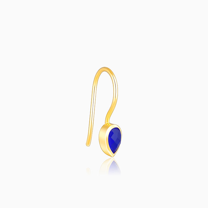 Golden Indigo Teardrop Earrings