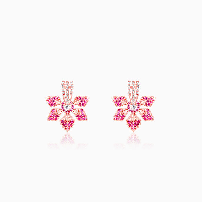 Rose Gold Rani Ebony Convertible Earrings