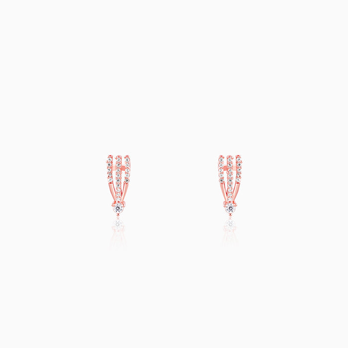 Rose Gold Rani Ebony Convertible Earrings