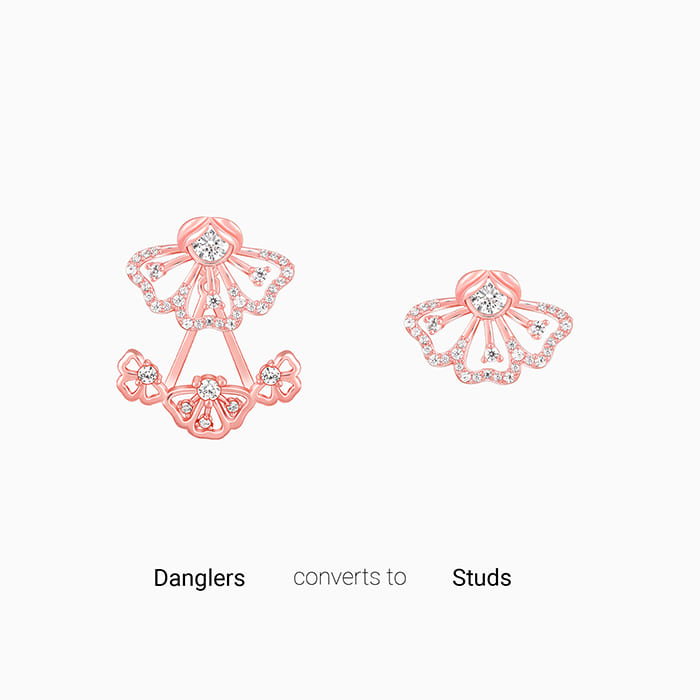 Rose Gold Eyebright Convertible Earrings