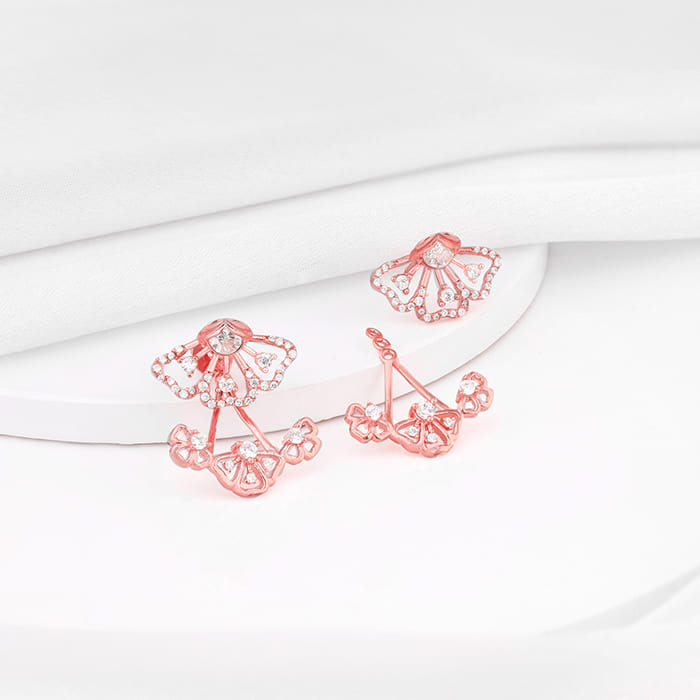Rose Gold Eyebright Convertible Earrings