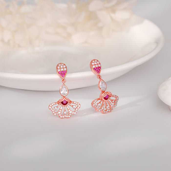 Rose Gold Crowning Eyebright Dangler Earrings