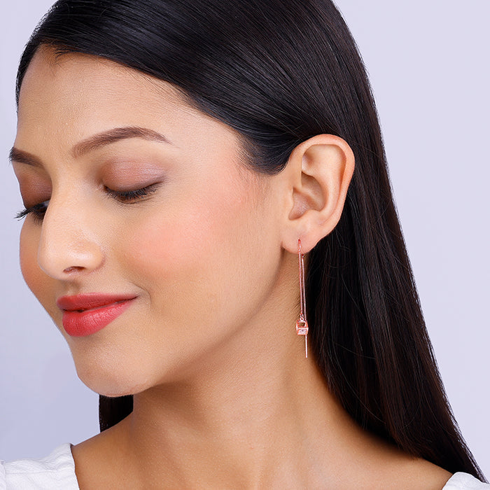 Rose Gold Cubic Crystal Earrings