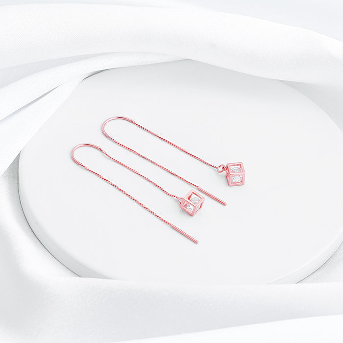 Rose Gold Cubic Crystal Earrings