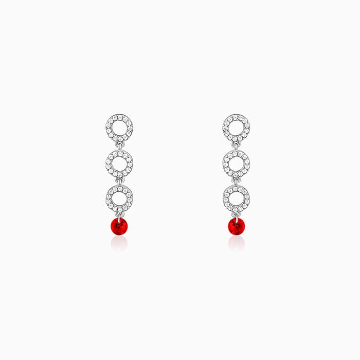 Silver Love in Circles Earrings
