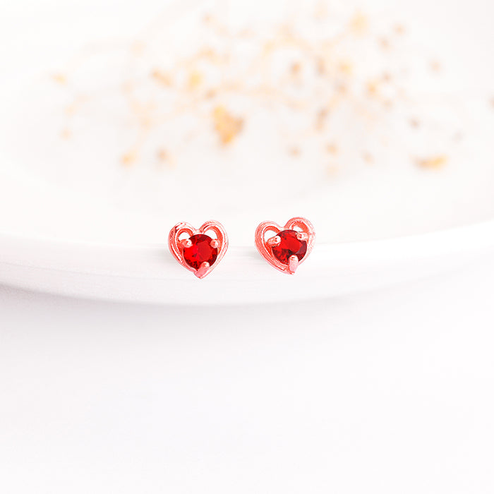 Rose Gold Cute Love Studs