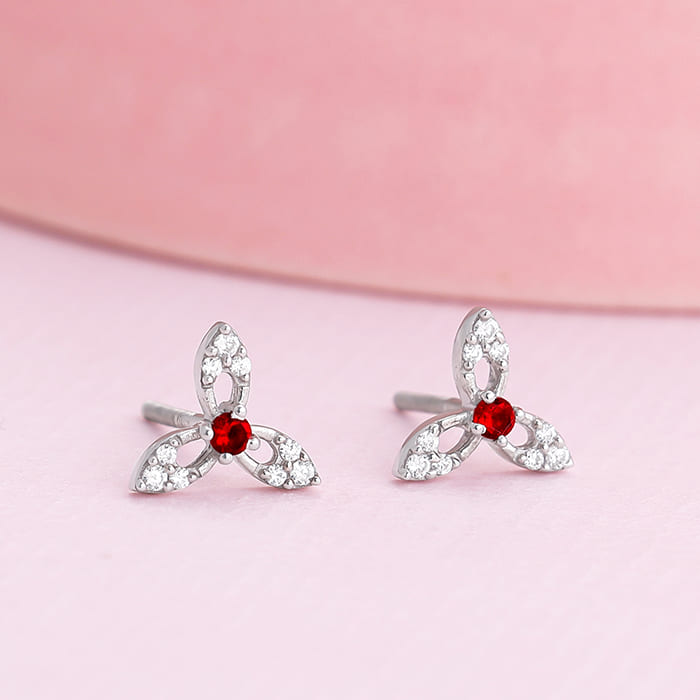 Silver Heart in Heart Earrings