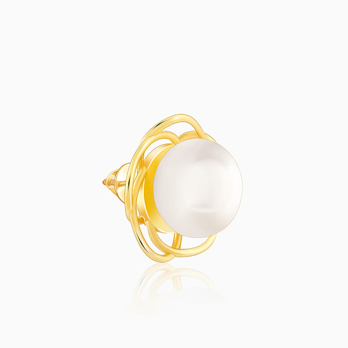 Golden Nested Pearl Earrings