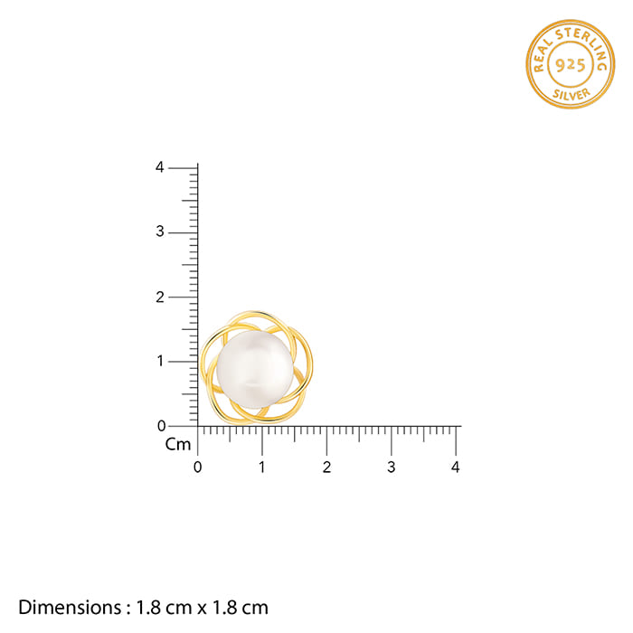 Golden Nested Pearl Earrings