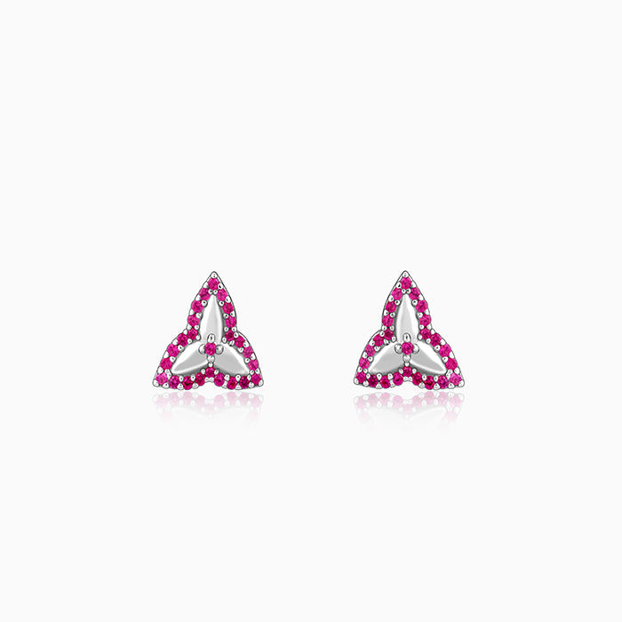 Silver Trillium Trifecta Earrings