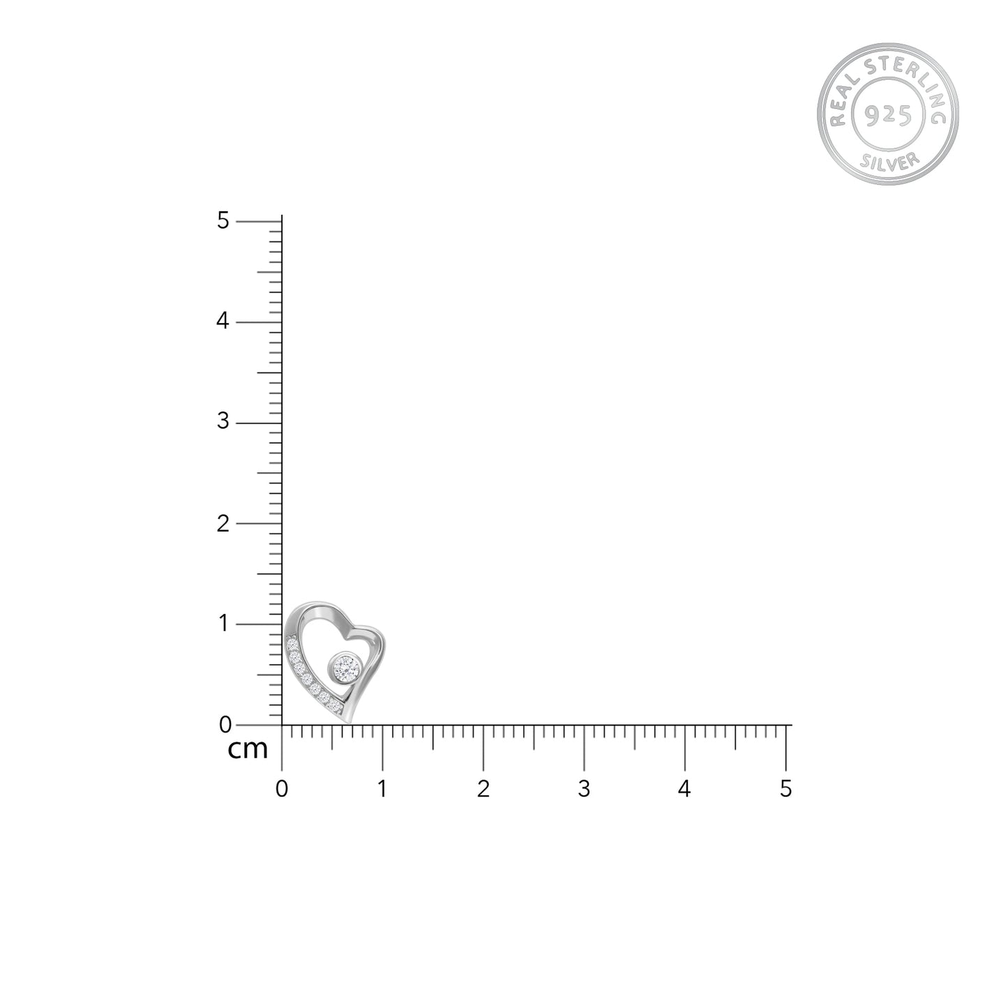 Silver Cupid Heart Stud Earrings