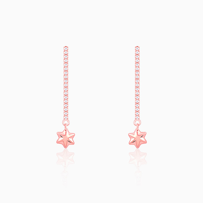 Rose Gold Guiding Star Drop Earrings