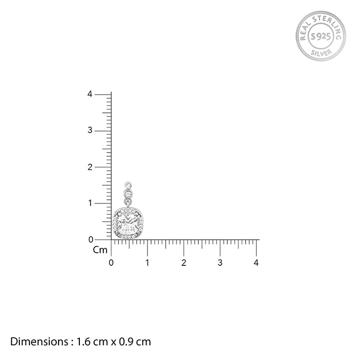 Silver Zircon Halo Earrings