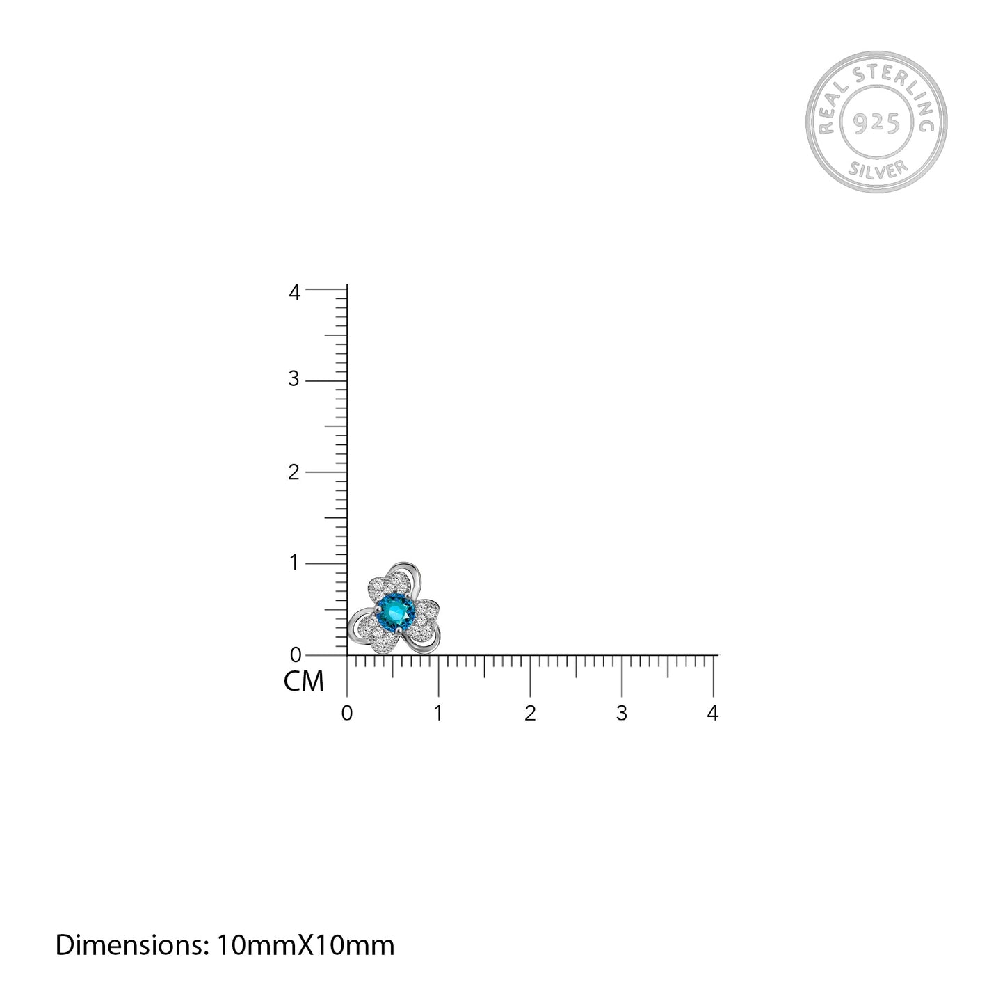 Silver Aqua Blue Flower Earrings