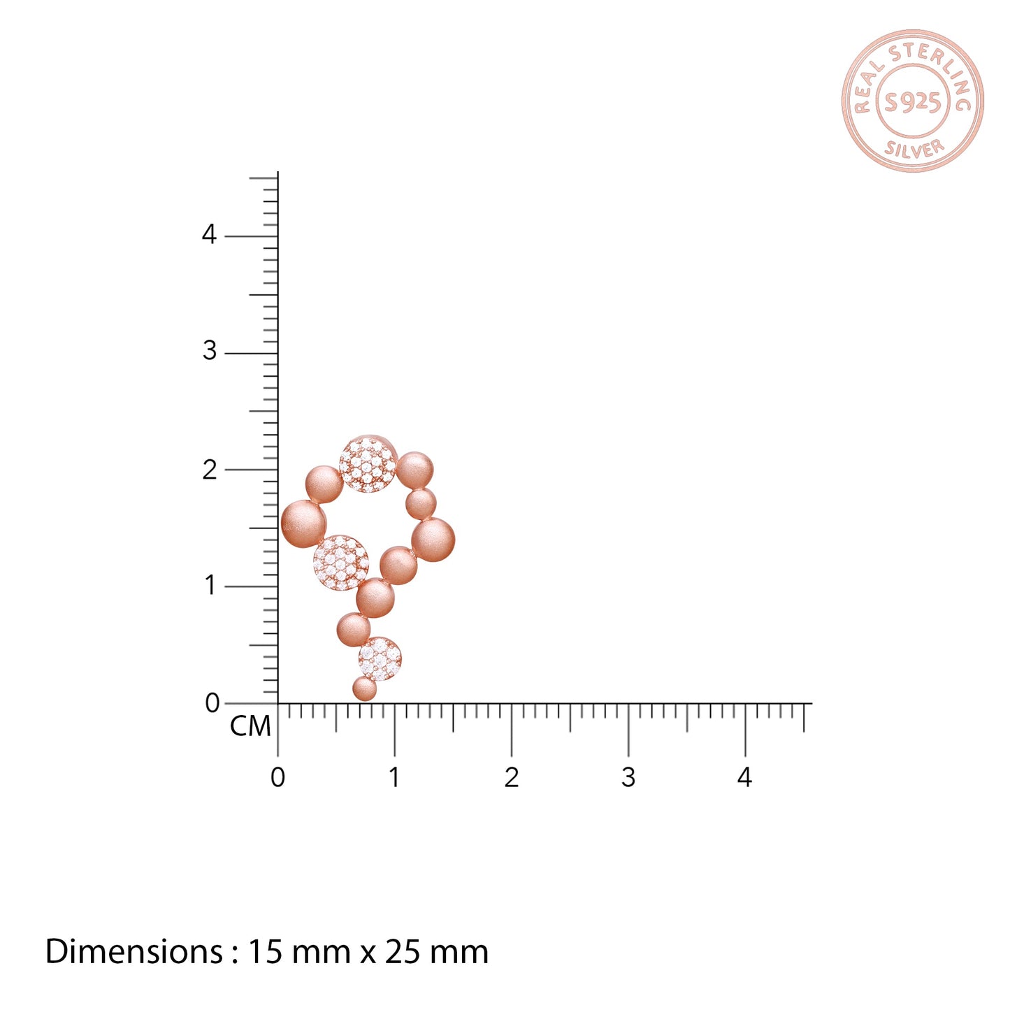 Matte Rose Gold Zircon Droplet Earrings