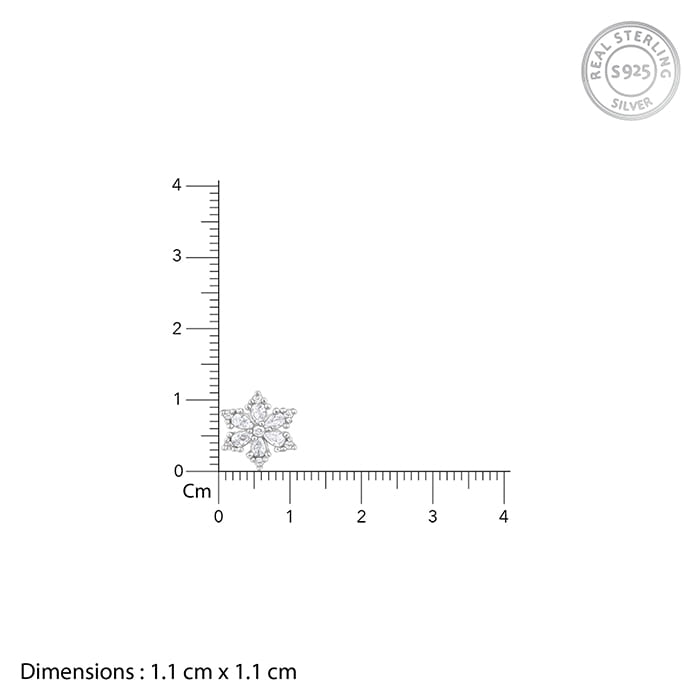 Silver Flowery Snowflake Studs