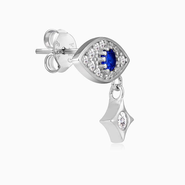 Silver Arrow and Evil Eye Mismatched Earrings