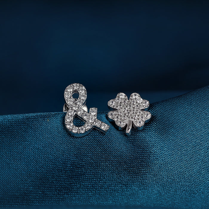 Silver Miss-Match Stud Earrings