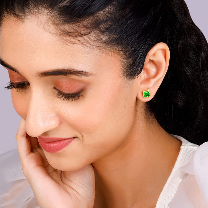 Golden Green Aurora Studs