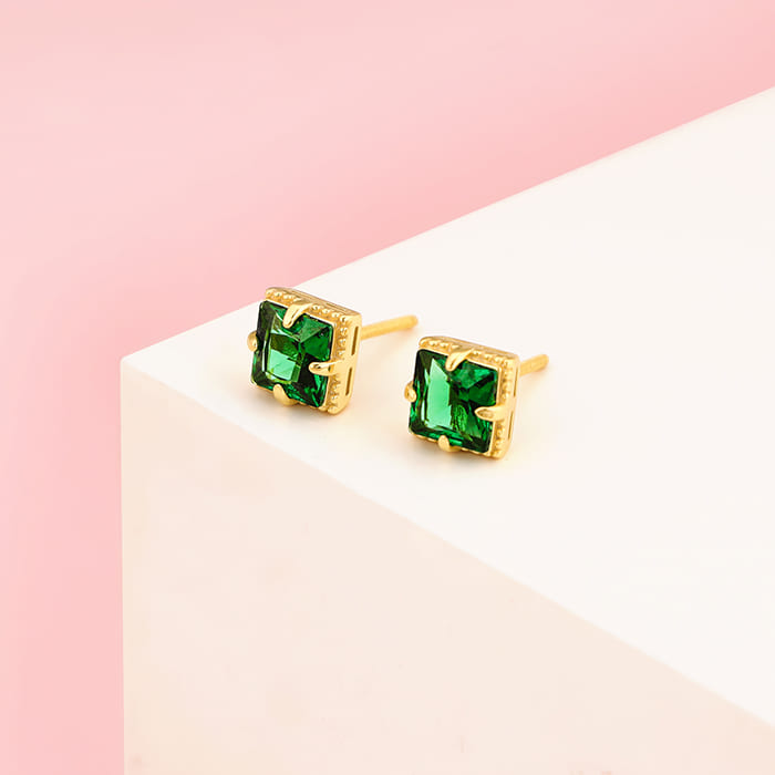 Golden Green Aurora Studs