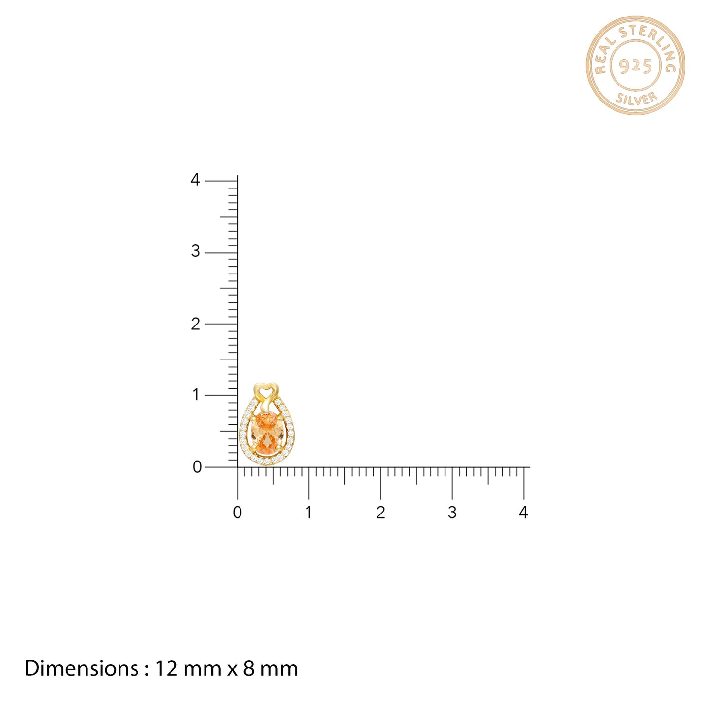 Golden Peach Tear Drop Earrings