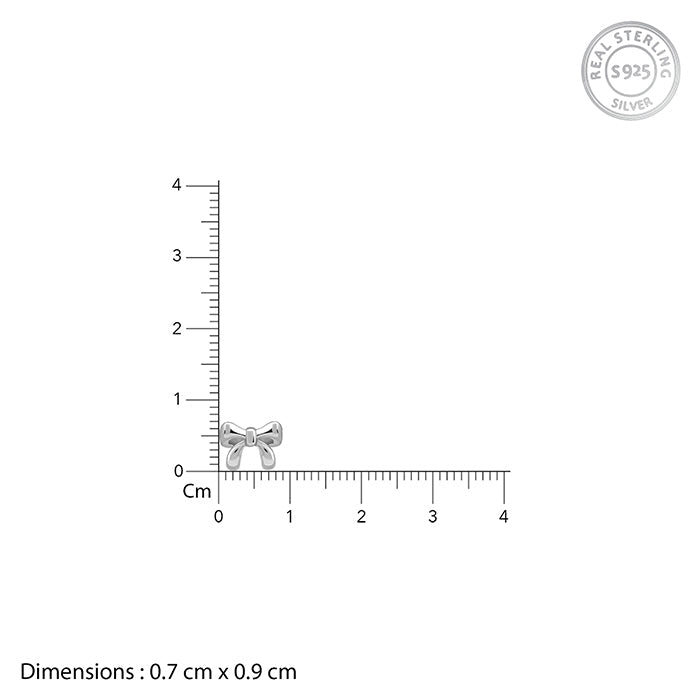 Silver Pretty Bow Kids Stud Earrings