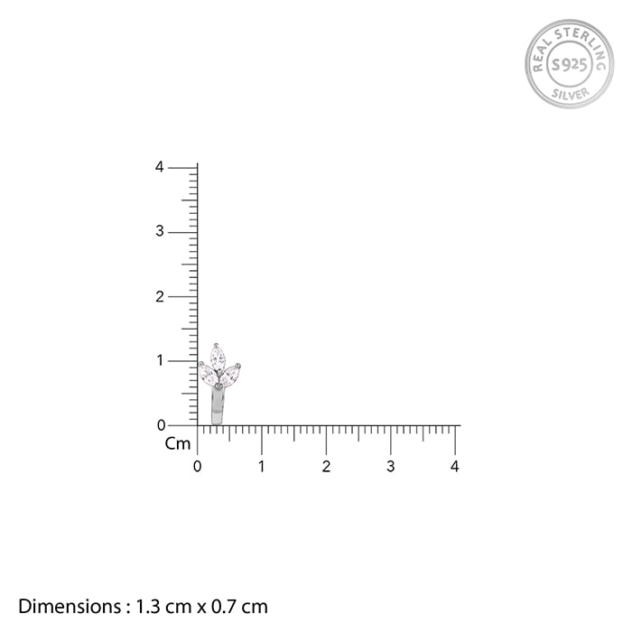 Silver Leafy Elegant Nose Pin (Clip On)