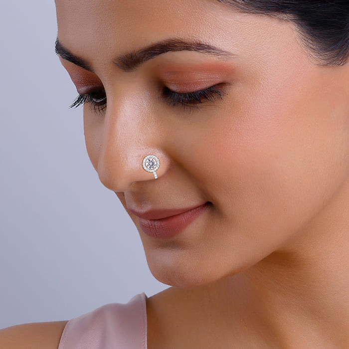 Silver Circular Nose Pin (Clip On)
