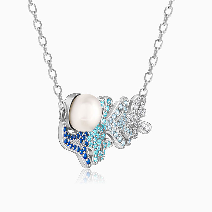 Silver Ombre In Blue Necklace