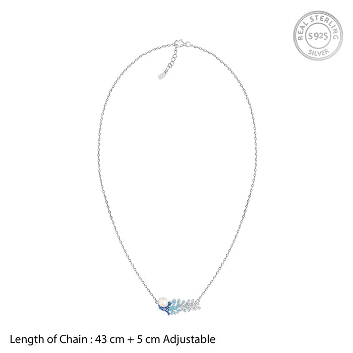 Silver Ombre In Blue Necklace
