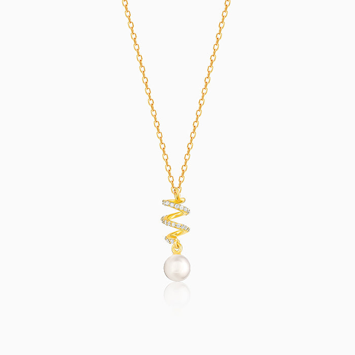 Golden Spiral Beauty Pendant with Link Chain