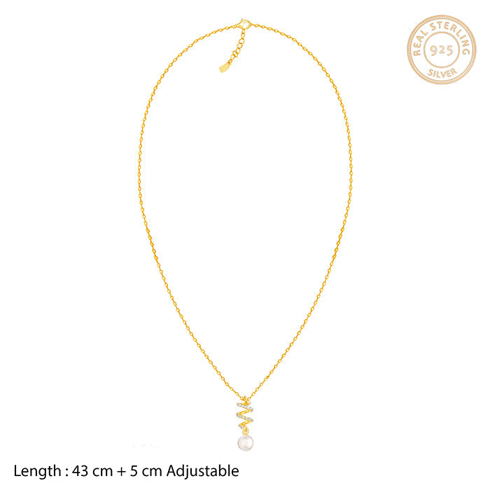 Golden Spiral Beauty Pendant with Link Chain