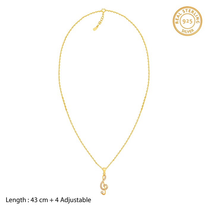Golden Musical Melody Pendant with Link Chain